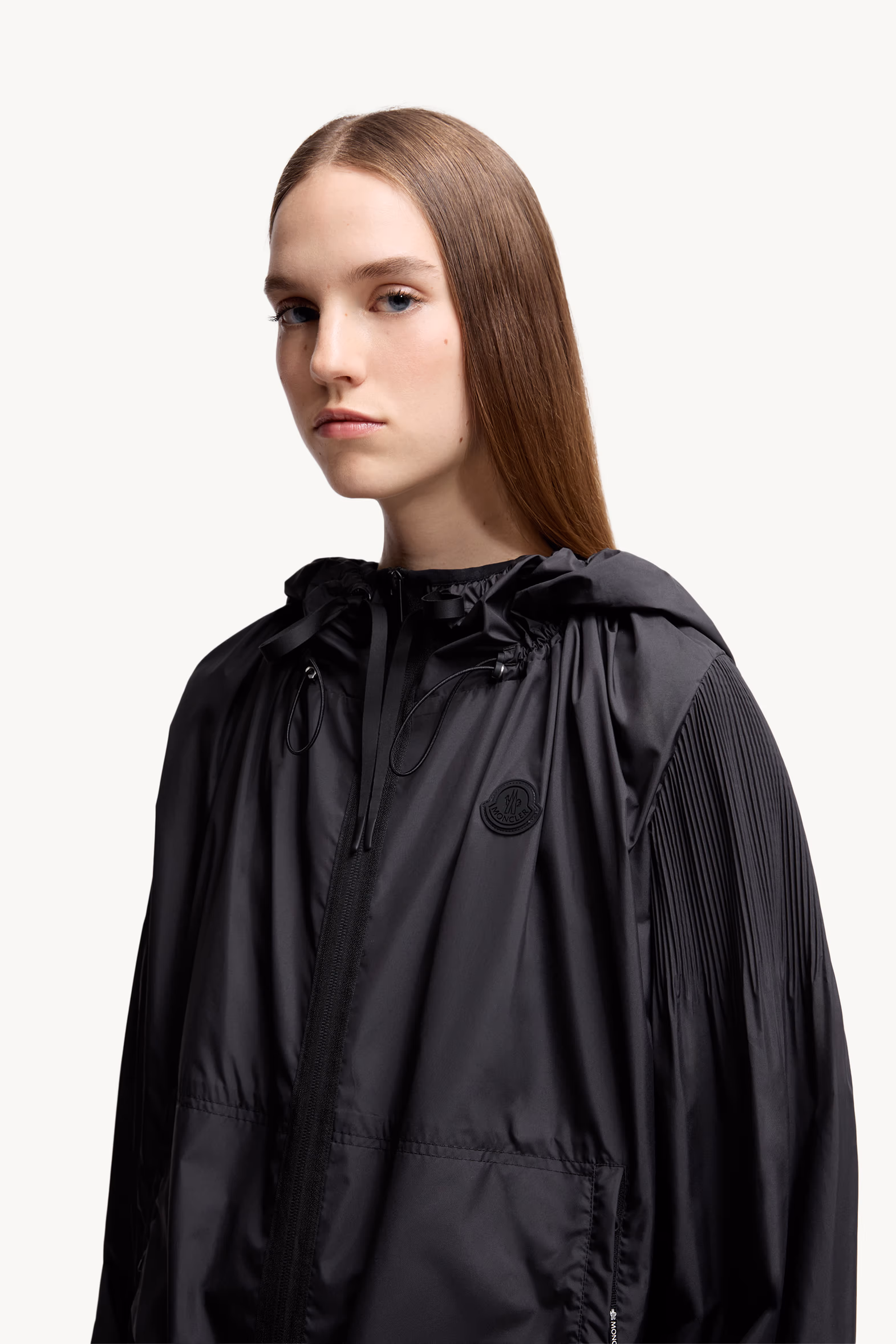 Auxonne Hooded Windbreaker Women Black Moncler 6